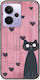 Mobile Phone Case Valentine's Day Cat Is Love Realme 14t 5g Black TPU Black Silicone