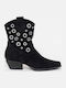 Damen Cowboy Stiefeletten Schwarz