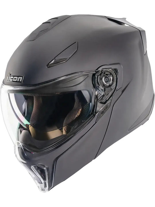 Icon Threshold Black Matt Motorcycle Helmet Fli...