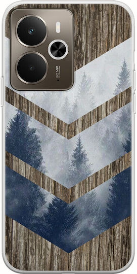 Chevron Wood Realme 14 5G Flexible TPU Transparent Silicone