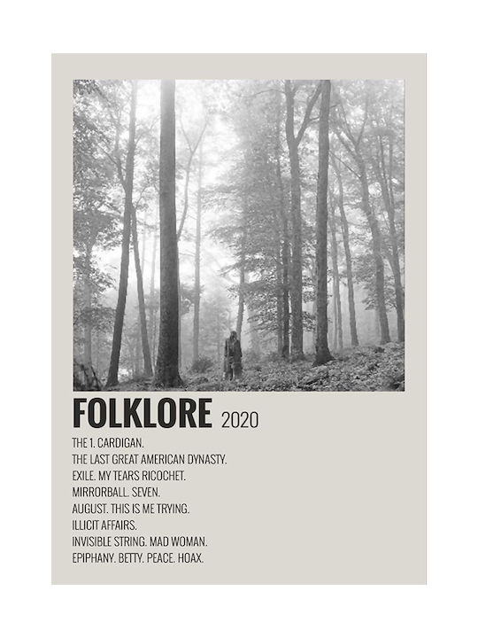 Music Poster Folklore Taylor Swift Ms633 21cm X...