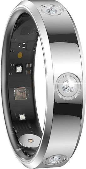 Avizar Connected Ring Size 12 Venus Model Rhinestones Charging Case Silver