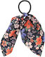 Elastisches Haargummi Mit Blumenmuster In Samt Romantisch Schwarz