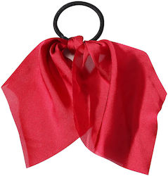 Elastic Scarf Red Satin Ribbon Hair