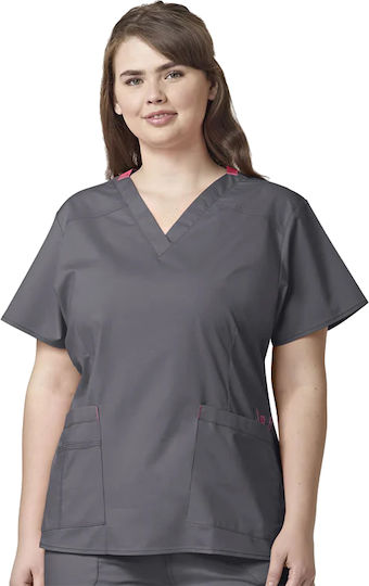 WonderWink WonderFlex Female Medical Blouse Gray
