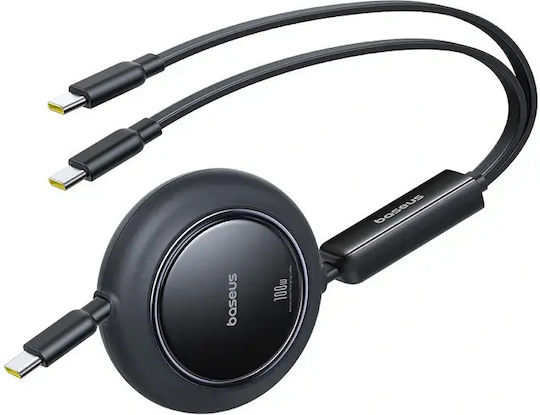 Baseus Подвижен USB към Type-C Кабел Черен 1.2m E0415504