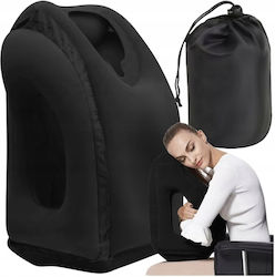 Aufblasbares Reisekopfkissen aus Polyester für Kinder mit Etui Schwarz Aufblasbares Reisekopfkissen aus Polyester für Kinder mit Etui Schwarz