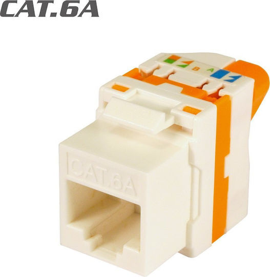 Televes 209921 Keystone Jack Rj45 Utp Cat.6a Θηλυκό 180° Tool-free White