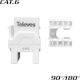 Televes 209901 Keystone Jack Rj45 Utp Cat.6 Θηλυκό 90°/180° White