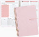 Spiral Planner Agenda Weekly Organization Habit Tracker To-do List Pink A5