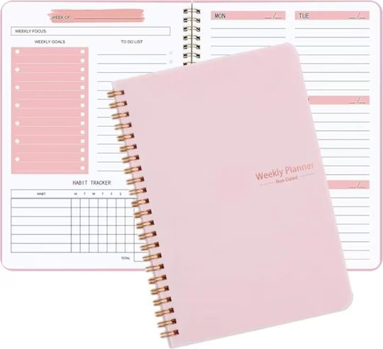 A5 Weekly Undated Planner – Planning Notebook To-do List Goals Habit Tracking 52 Weeks