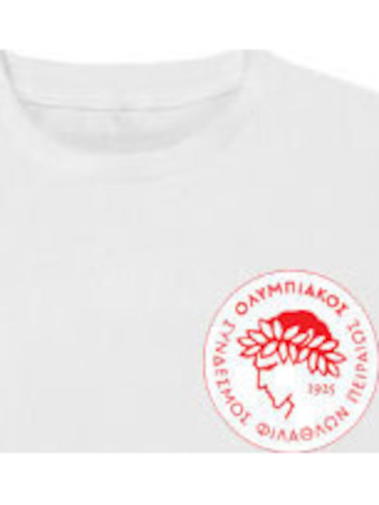 Photoretous Olympiakos Kurzarm T-Shirt Weiß