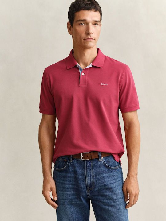 Gant Contrast Polo Μπλούζα Κοντομάνικη Κόκκινο