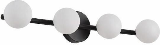 Spot Light Bathroom Wall Lamp with Integrated LED and Adjustable White Light Black