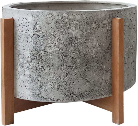 Freebox Grey Flower Pot Teak Freebox Grey Flower Pot Teak