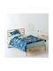 Kentia Σετ Σεντόνια Μονά Βαμβακερά Pachy Blue-mint 160x270cm 3τμχ