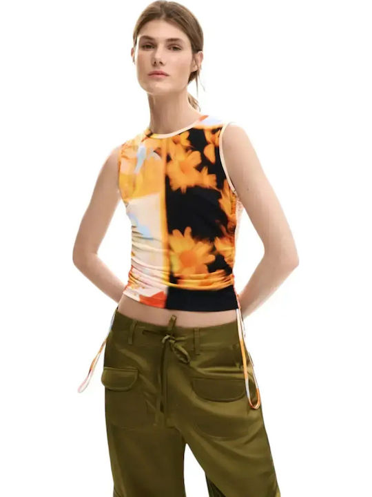 Women's Summer Sleeveless Floral Multicolour Blouse