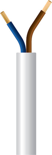 Power Cord Flexible White Wairel H03vv-f 2x0.5mm² 100m