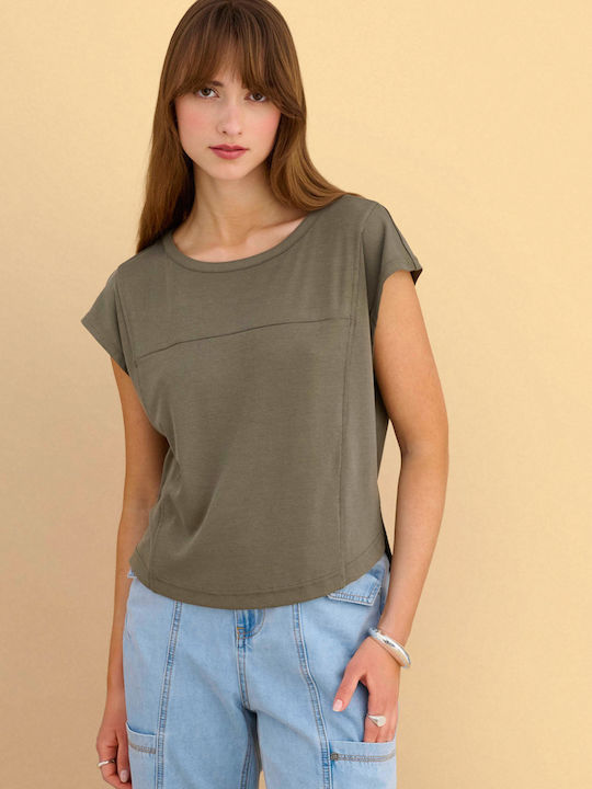 Women's Short Sleeve Blouse Green
