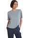 Women's Short Sleeve Light Blue Blouse