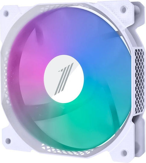 1STPLAYER F1 Bulk Ventilator Pentru Carcasă 120mm (1100rpm / 41.9cfm) cu Iluminare RGB și Conexiune 3-Pin Alb