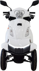 Scooter Електрически Четириколесен Мотоциклет С Мощност 1000W С Крайна Скорост 25km/h С Автономия 60km Бял Цвят