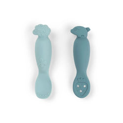 Done by Deer Baby Set with Blue Silicone Spoons 2 Pieces