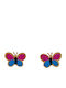 Savvas Design Kids Earrings Studs Butterflies 9K Gold SK002102