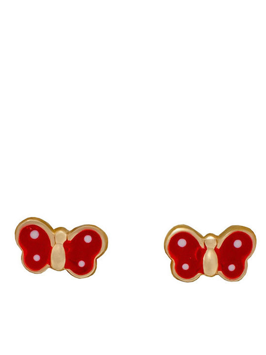 Savvas Design Kids Earrings Studs Butterflies 9K Gold SK002100