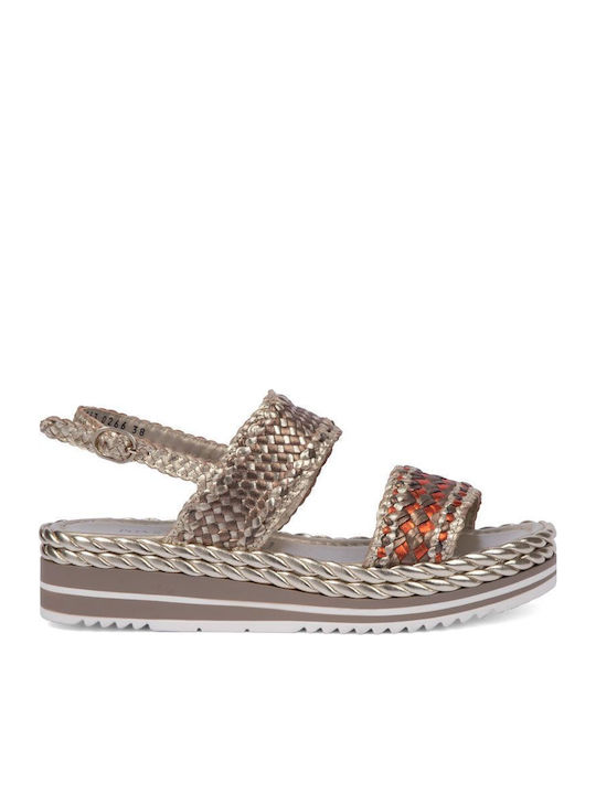 Pons Quintana Sandale Casual Damă Flatforme Aurii