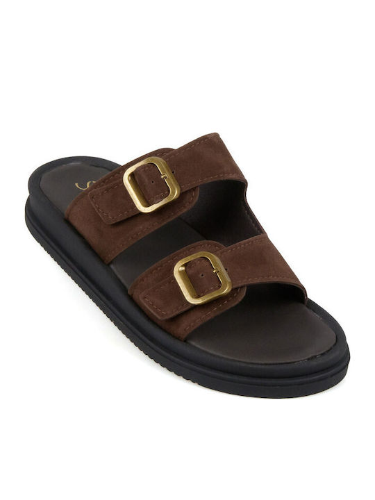 Silia D Δερμάτινα Γυναικεία Σανδάλια Flatforms ...