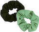 Rufflebuts Set 2 Scrunchies de Păr Negre și Rainforest