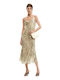 Summer Midi Dress Wrap Beige