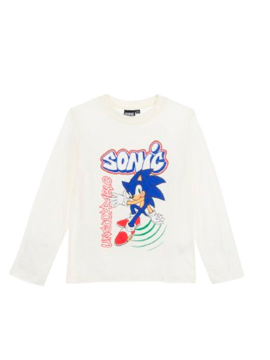 Детска Блуза Дълъг Ръкав Бяла Sonic