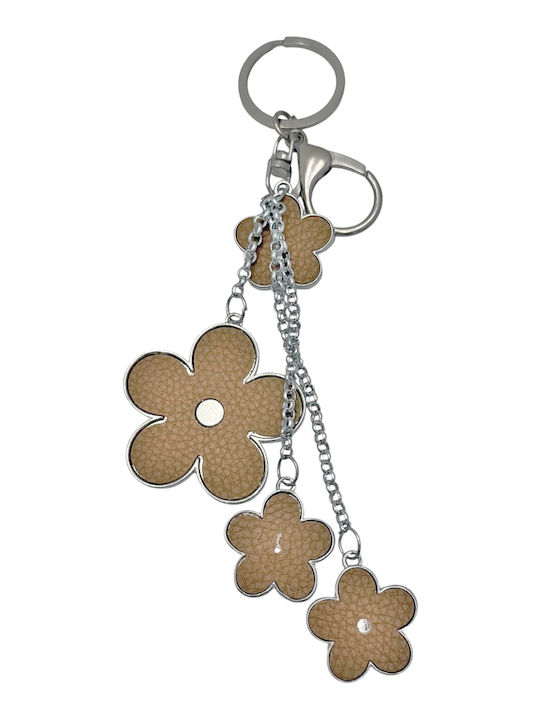 2-2606 Elegant Flower Keychain Savil Beige