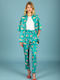 Women's Fabric Trousers in Regular Fit Green