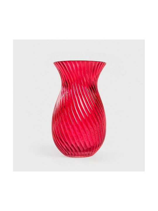 Homla Decorative Glass Vase Cherish Red 11.5xH20cm