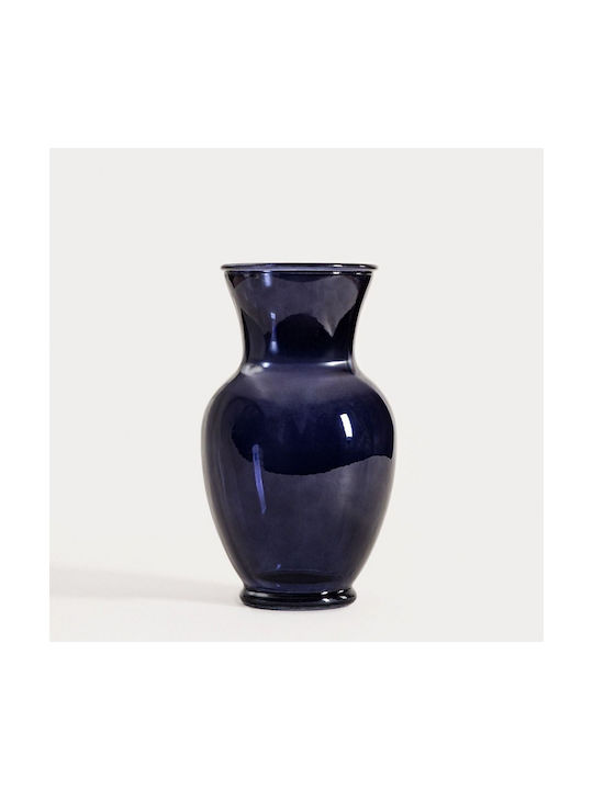 Homla Decorative Glass Vase Delle Blue 15.5xH27.5cm