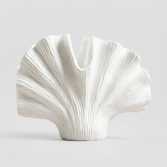 Homla Decorative Ceramic Vase Modern Hamptons White 16x11xH20cm