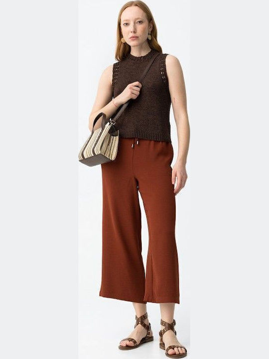 Tiffosi Damen Stoffhose in Entspannte Passform Brick Rot Tiffosi Damen Stoffhose in Entspannte Passform Brick Rot