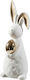 Iepure Ceramic Alb Ou Auriu 9,5x8,5x23,5 cm