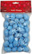 Easter Eggs Light Blue Silver Details 2x3 cm 36 Pieces