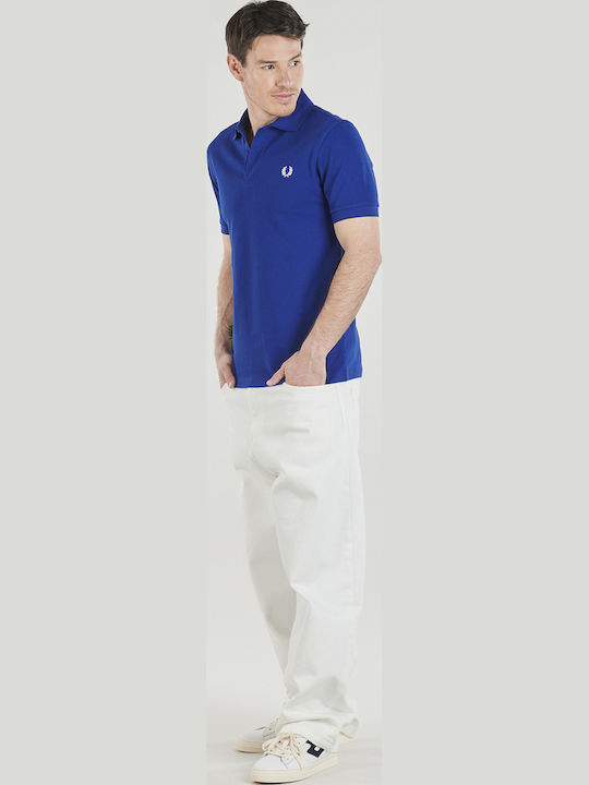 Fred Perry Polo Bluză Cu Mânecă Scurtă Albastră