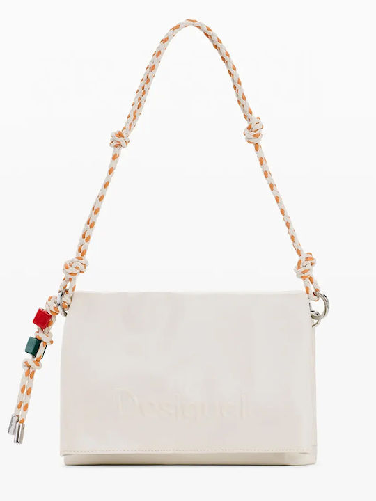 Logo Venec Gestrickte Damen Schultertasche Beige