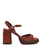 Leder Damen Sandalen Braun