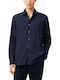 Long Sleeve Shirt in Narrow Fit Navy Blue
