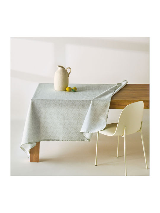 Kentia Cotton Tablecloth Flos White-Light Green 140x220cm