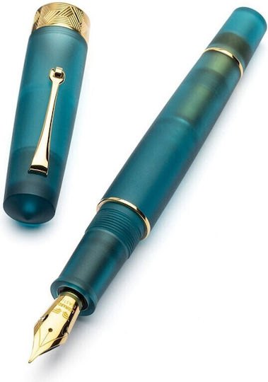 Leonardo Momento Zero Grande Reine Petrol Gold Füllfederhalter Fein