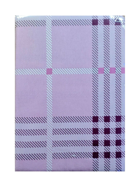 Sunshine Сет Единични Памучни Розови Каре 200x250см
