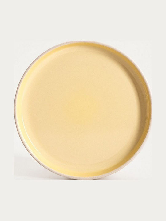 Homla Labra Shallow Serving Plate Yellow with D...